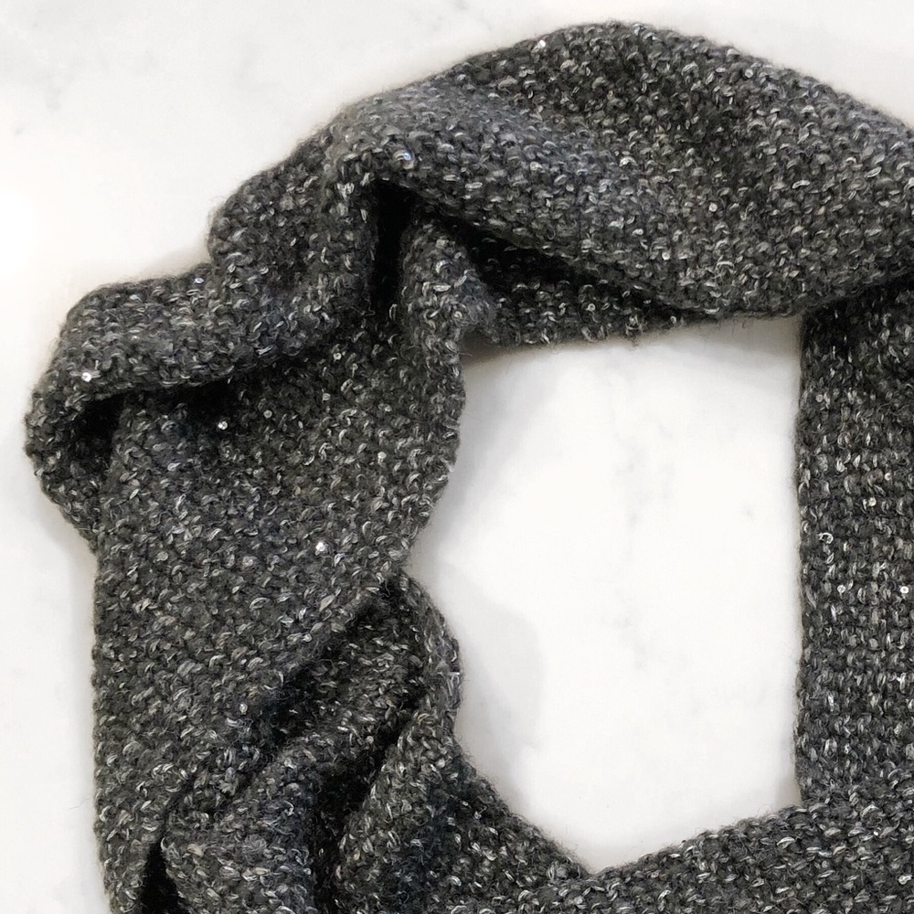 Genie by Eugenia Kim Sequin Cowl Scarf Charcoal OS - Picture 5 of 8